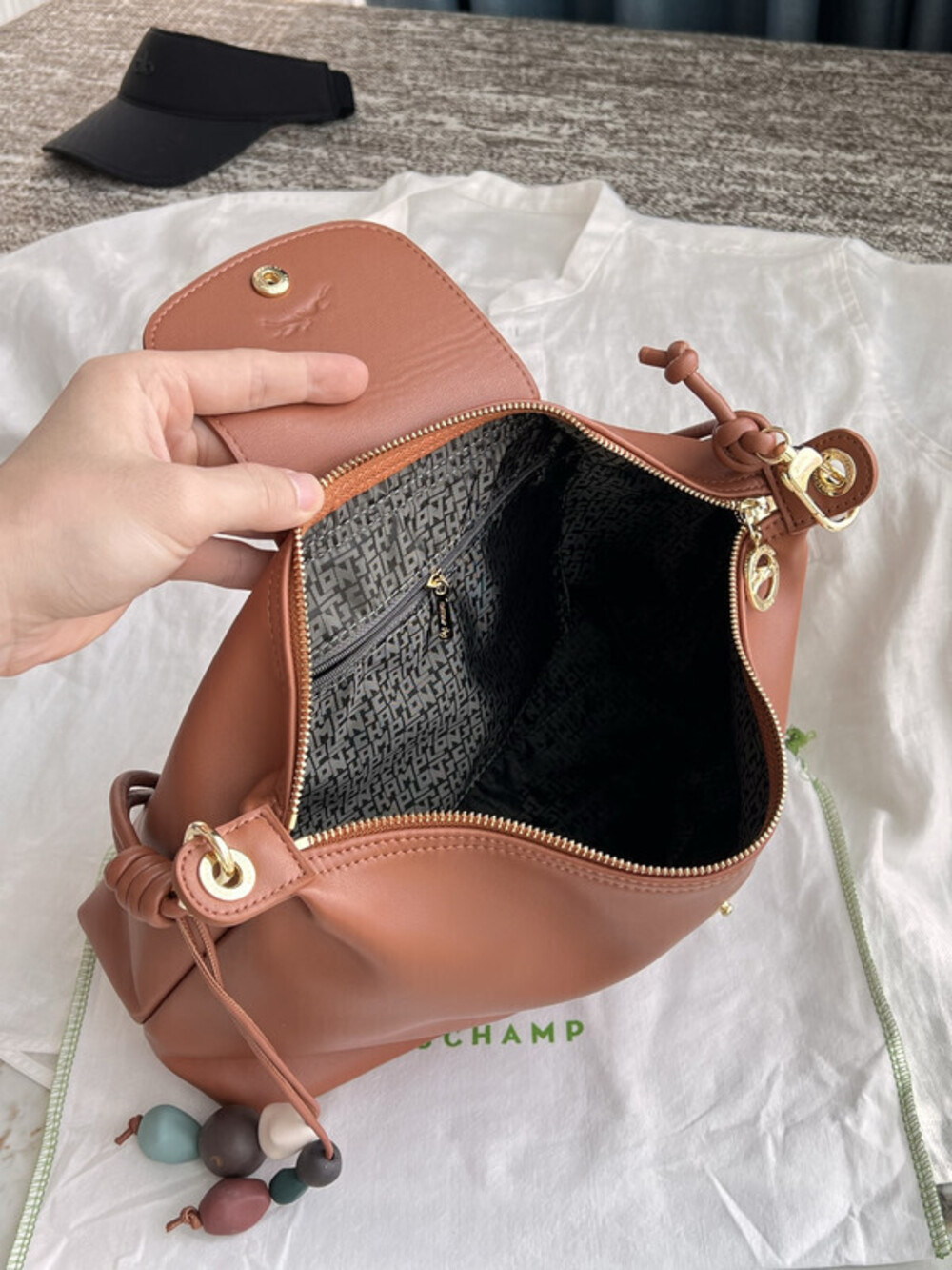 Longchamp Cognac Brown Hobo Crossbody Bag - Picture 6 of 7